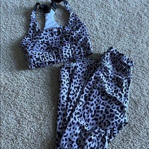 leopard print workout set